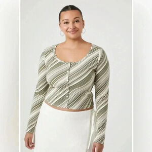 Forever21 Plus Size Striped Scoop Top